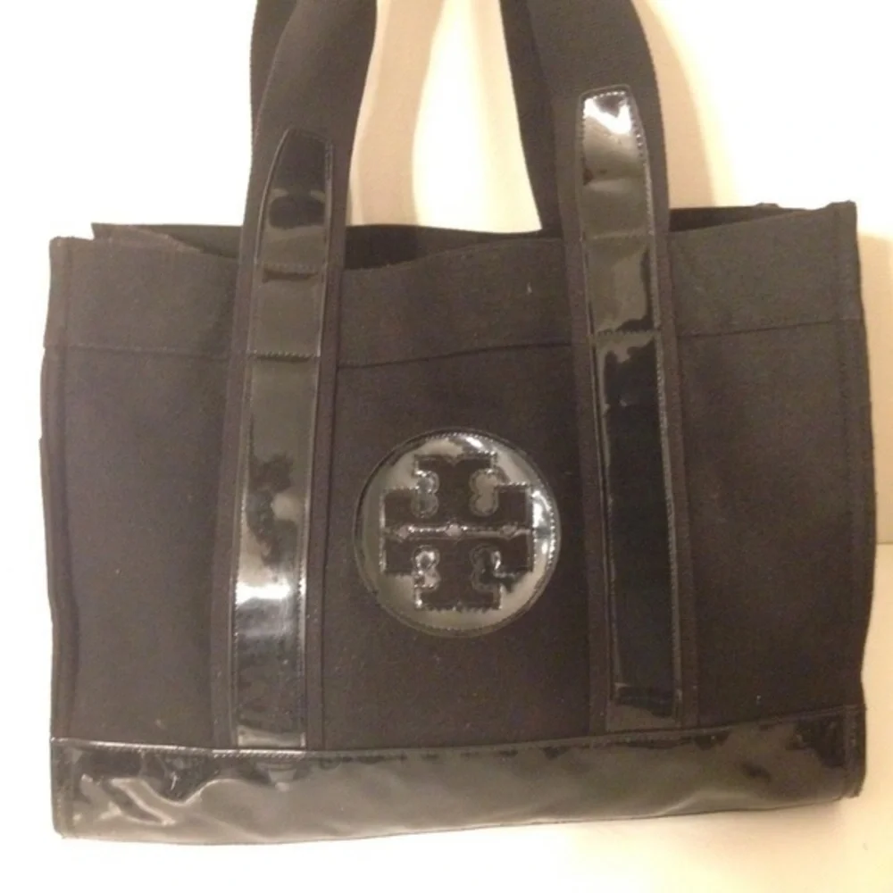 👛 TORY BURCH 👛 black wool tote bag